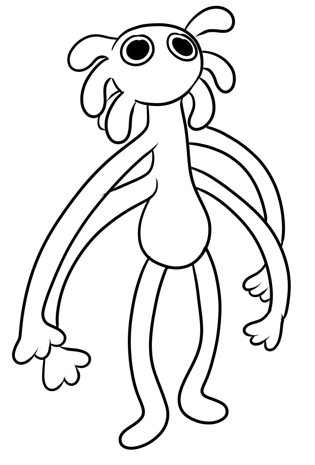 Yellow spider from rainbow friends coloring page