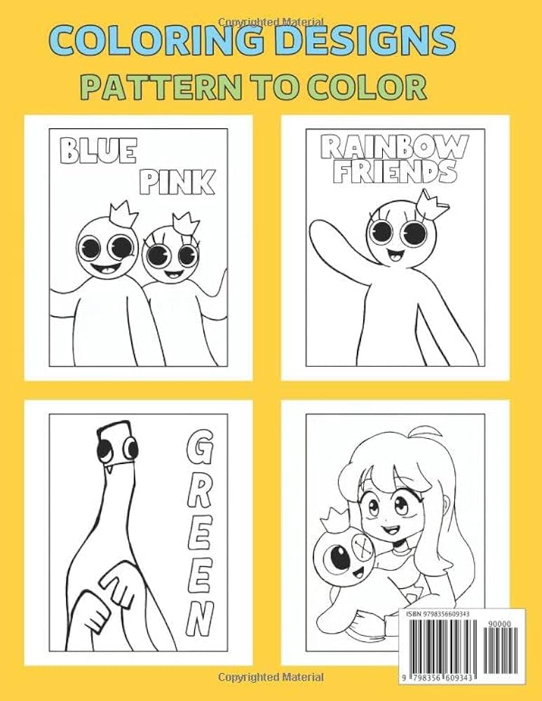 Rainbow friends coloring book awesome unique coloring pages edition halloween gift for rainbow friends montgomery lulu books