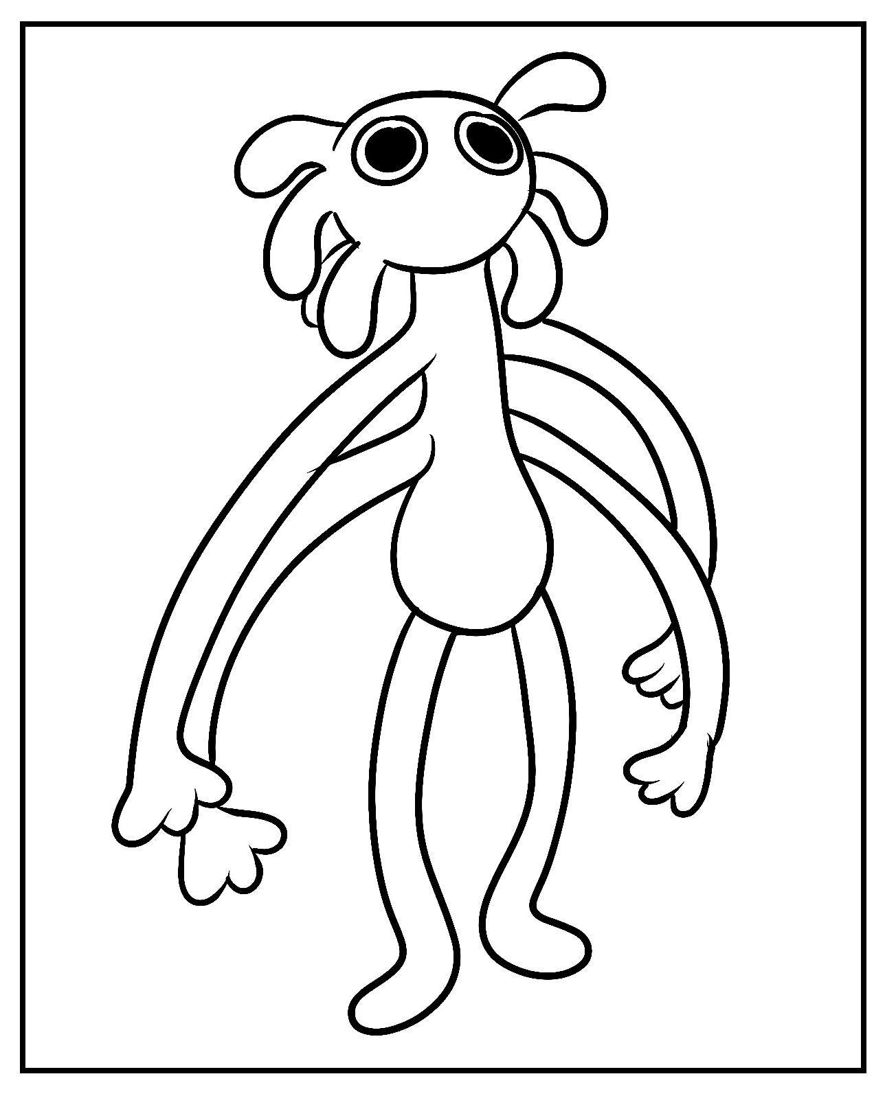 Yellow spider from rainbow friends coloring page