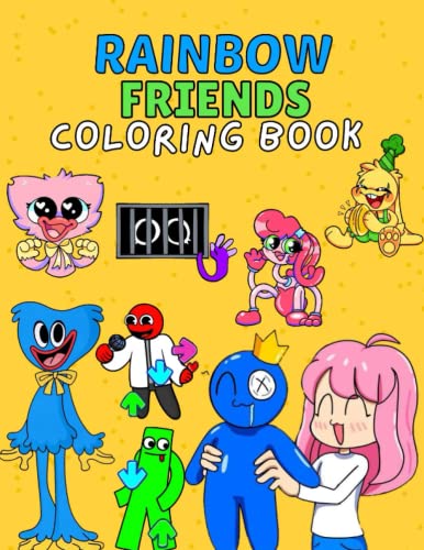 Rainbow friend coloring book a coloring book for adults and kids featuring rainbow friend by ash robbins