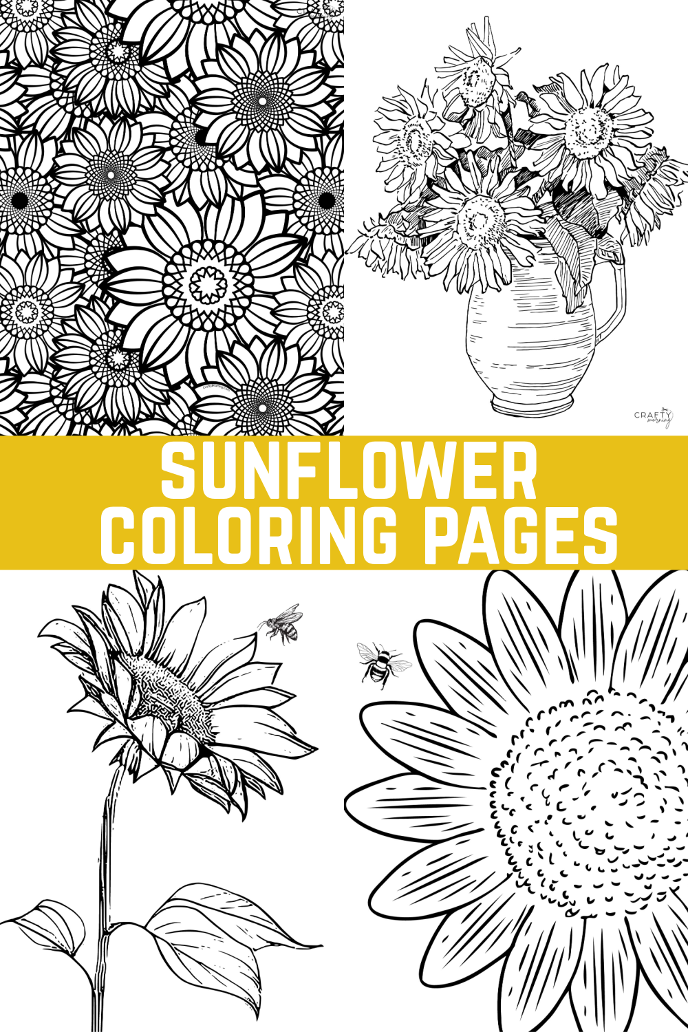 Free printable sunflower coloring pages