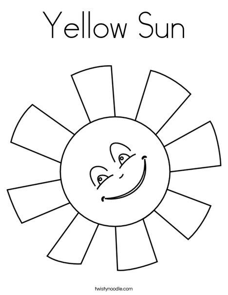 Yellow sun coloring page