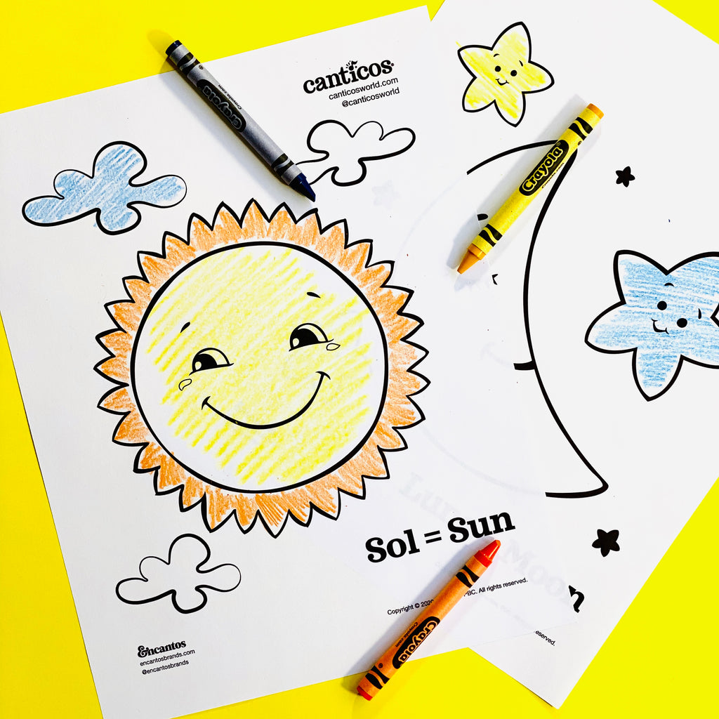 Printable sun and moon coloring sheets