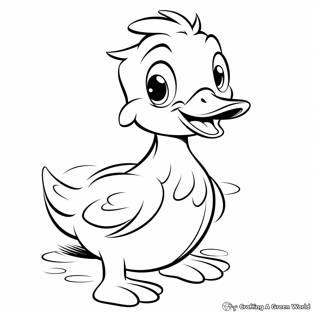 Yellow duck coloring pages