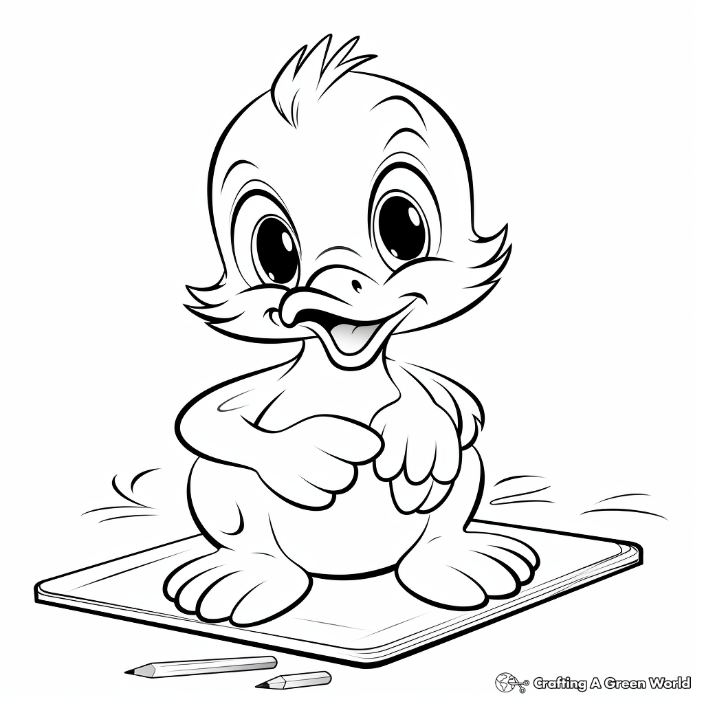 Yellow duck coloring pages