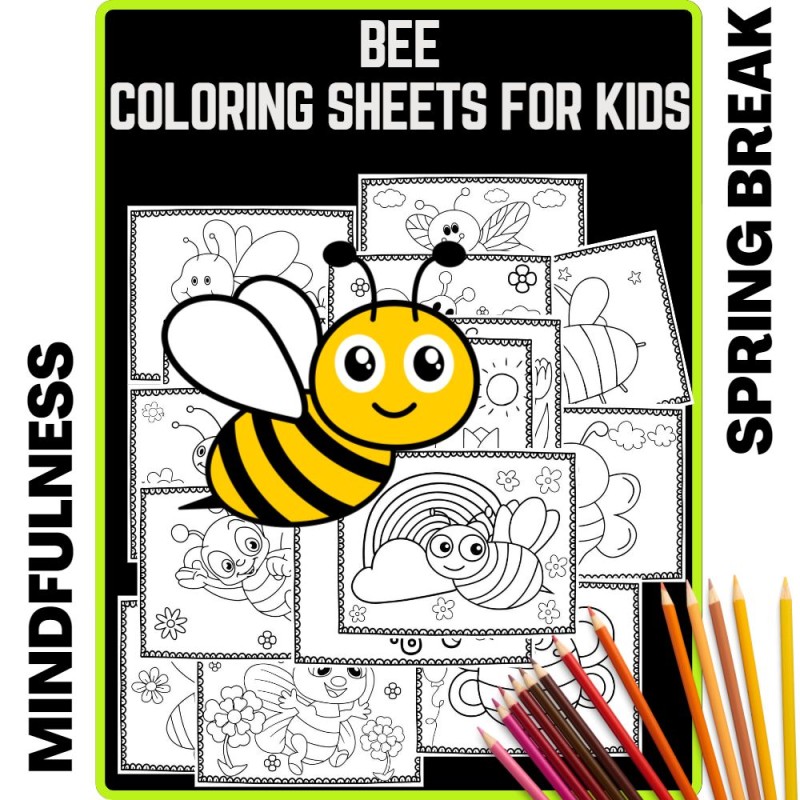 Bee coloring pages