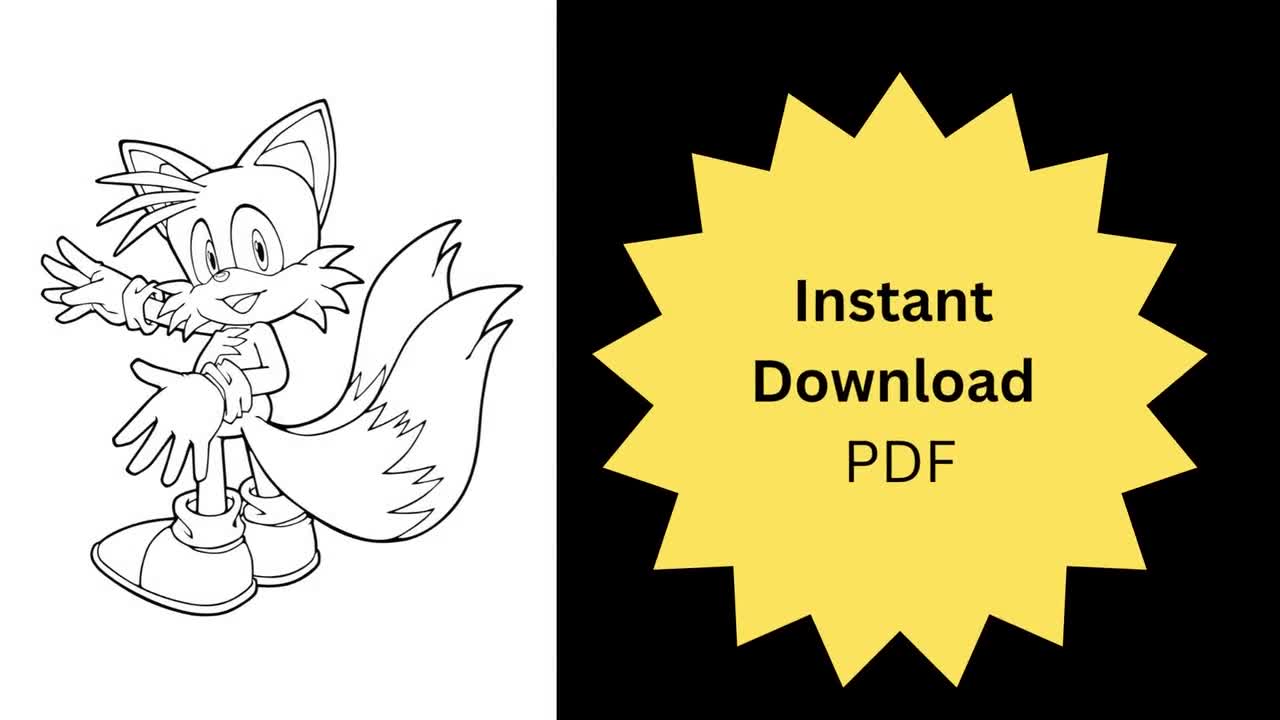 Sonic the hedgehog coloring pages instant download