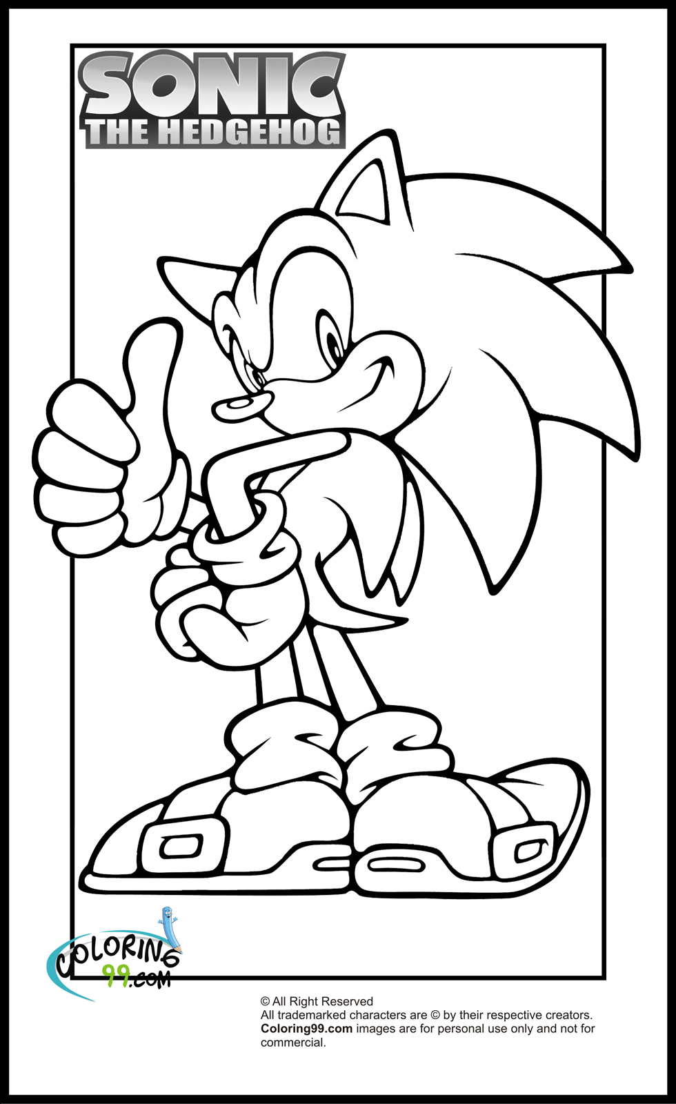 Sonic coloring pages team colors