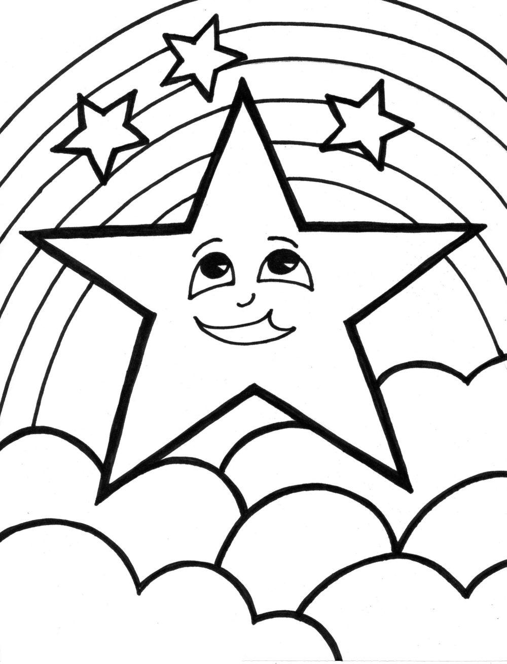 Free printable star coloring pages for kids