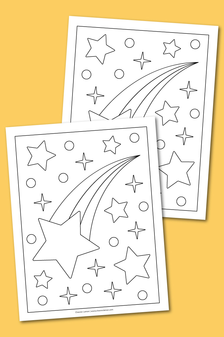 Printable shooting star coloring page