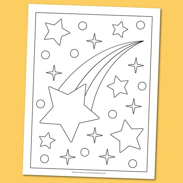 Printable shooting star coloring page