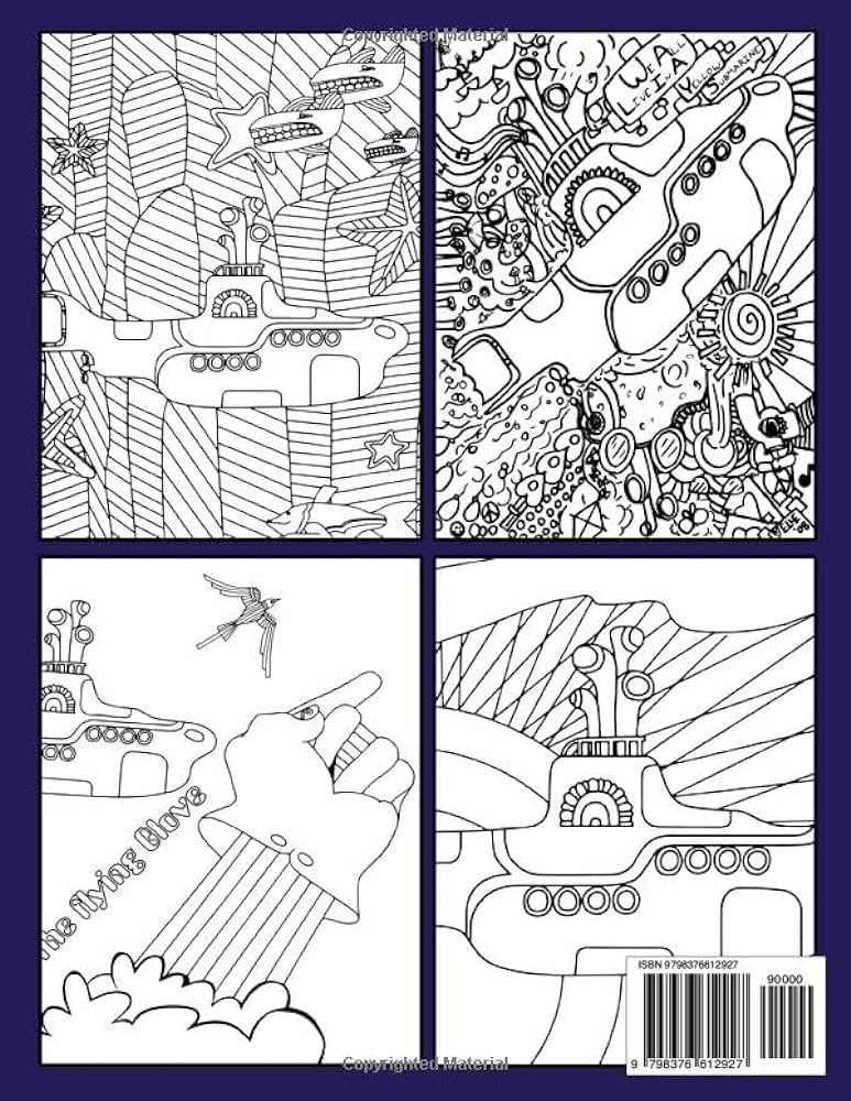 Yellow submarine coloring book a fabulous coloring book for fans of all ages with several images of yellow submarine one of the best ways to relax and enjoy coloring fun de angelis