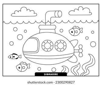 Submarine coloring pages images stock photos d objects vectors