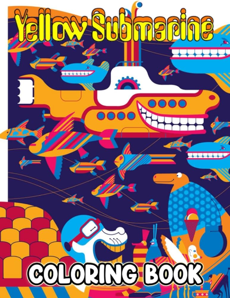 Yellow submarine coloring book a fabulous coloring book for fans of all ages with several images of yellow submarine one of the best ways to relax and enjoy coloring fun de angelis