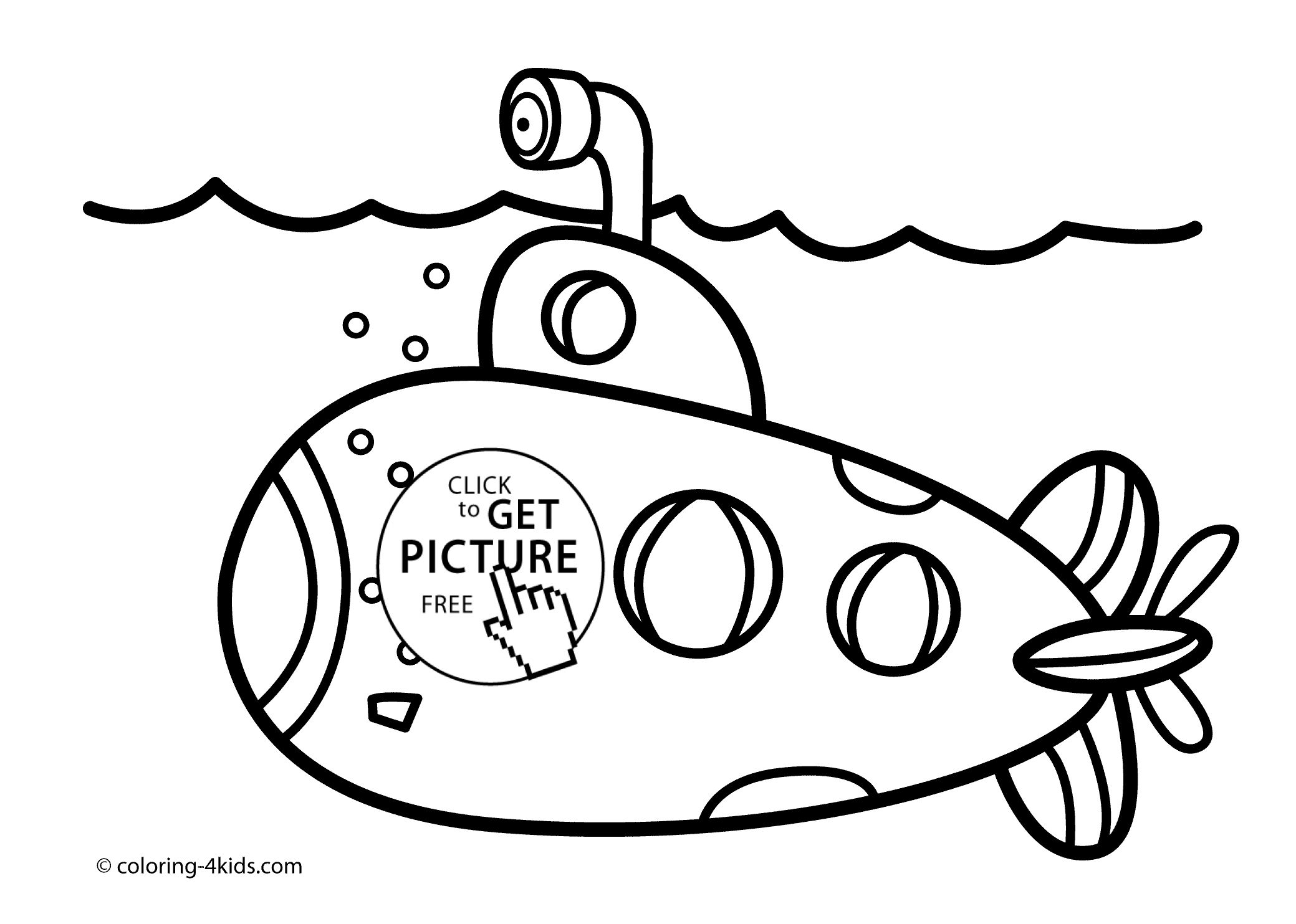 Submarine coloring pages printable for free download