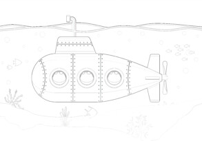 Yellow submarine coloring page