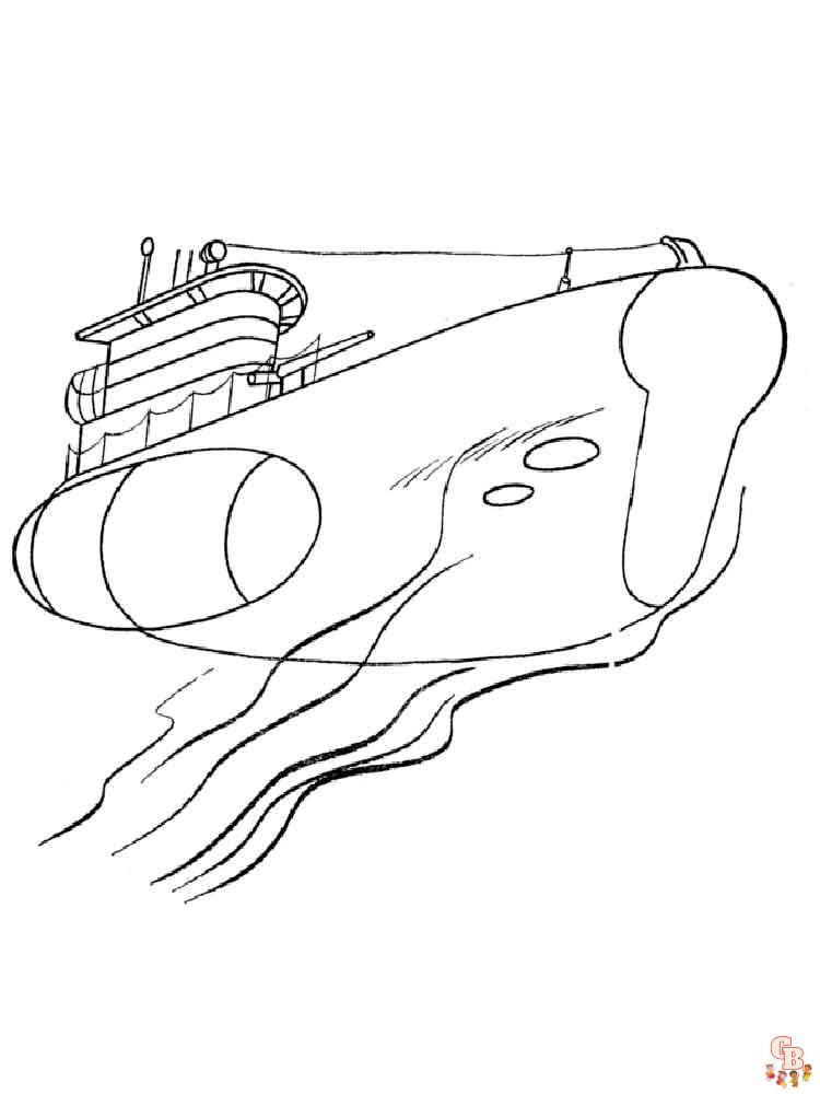 Submarine coloring pages explore the depths