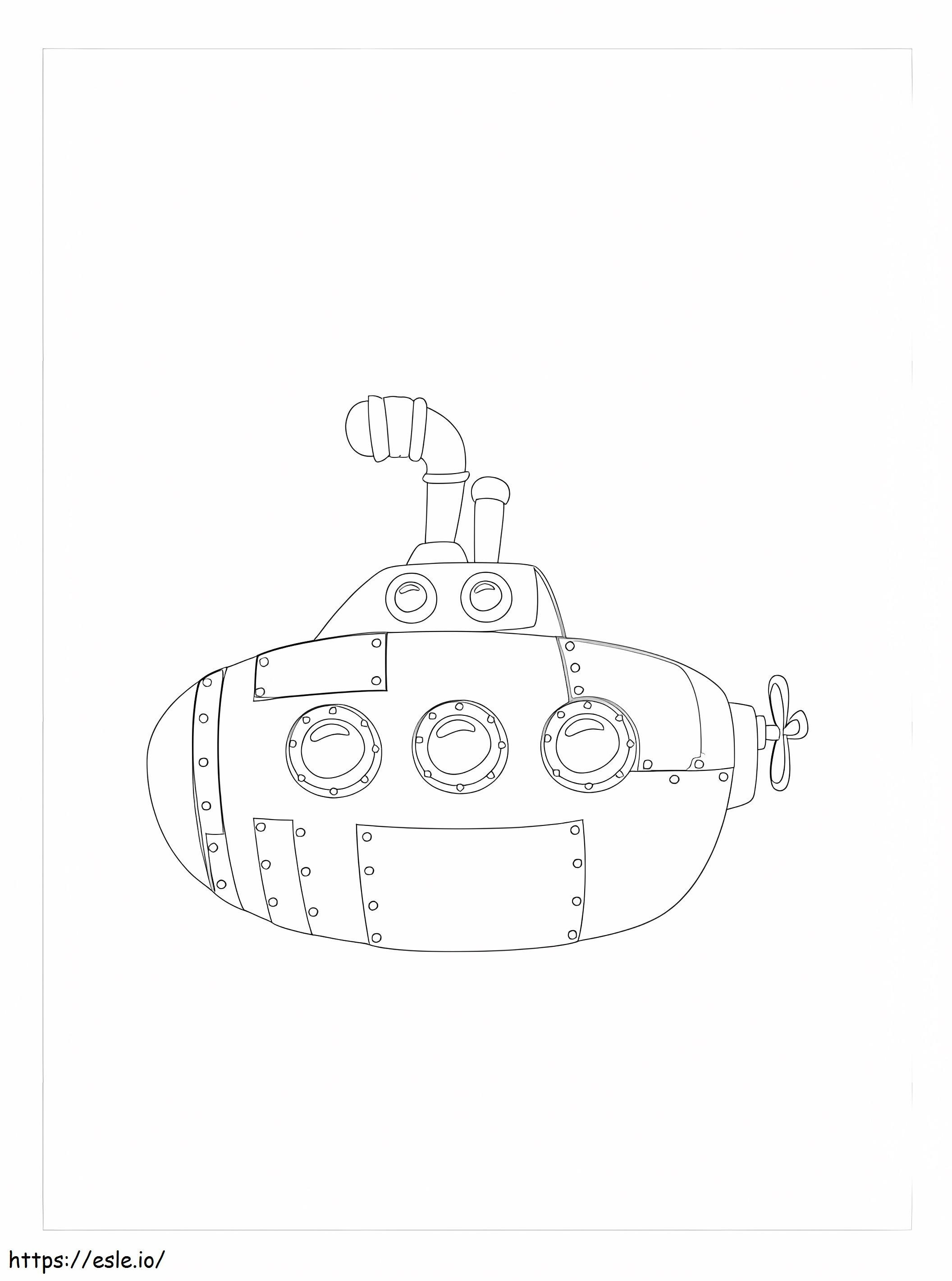 Yellow submarine coloring page