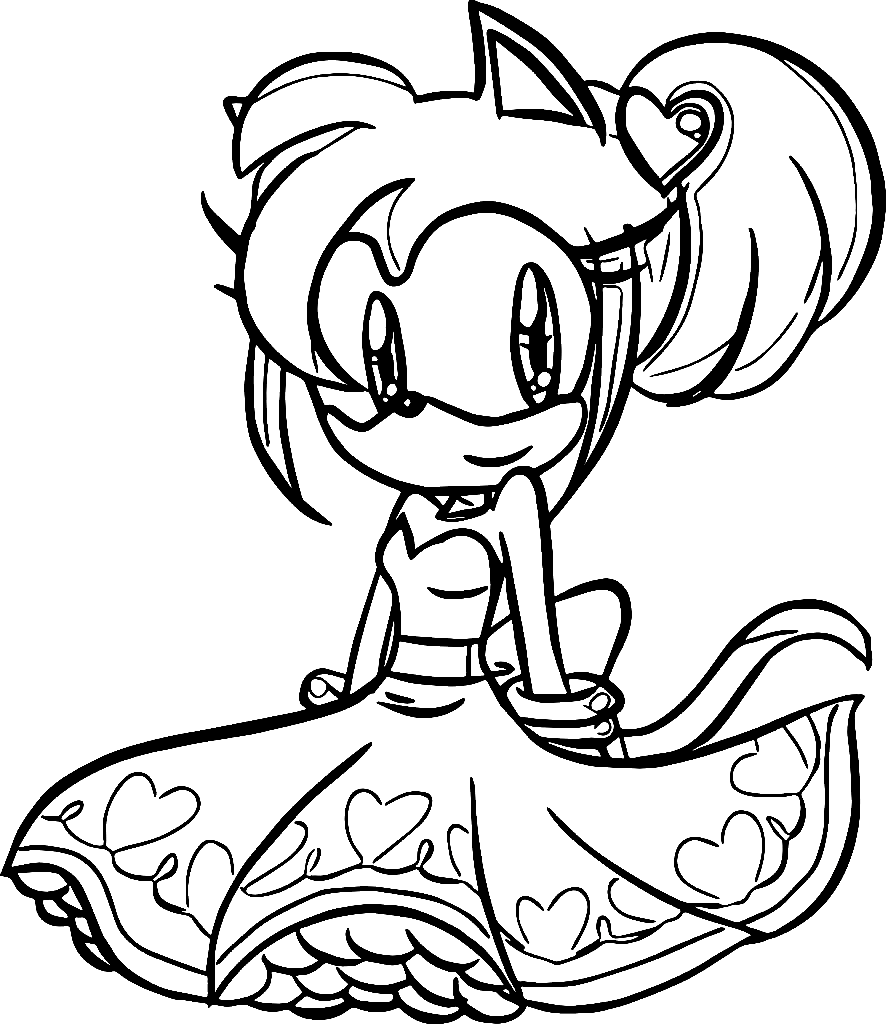 Amy rose coloring pages printable for free download