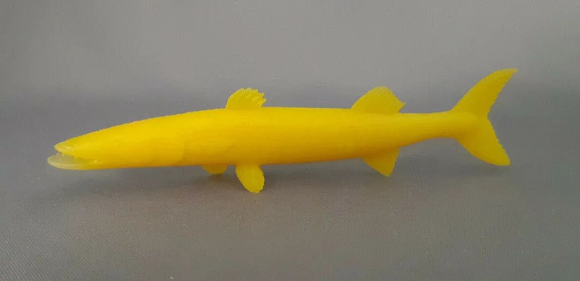 Barracuda waxy yellow plastic mpc sea creature monster vintage s fish