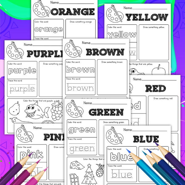 Color worksheets â messy little monster shop