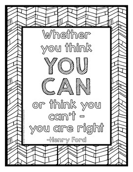 Growth mindset coloring pages and posters