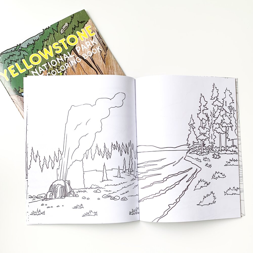 Yellowstone national park coloring book â corvidae drawings designs