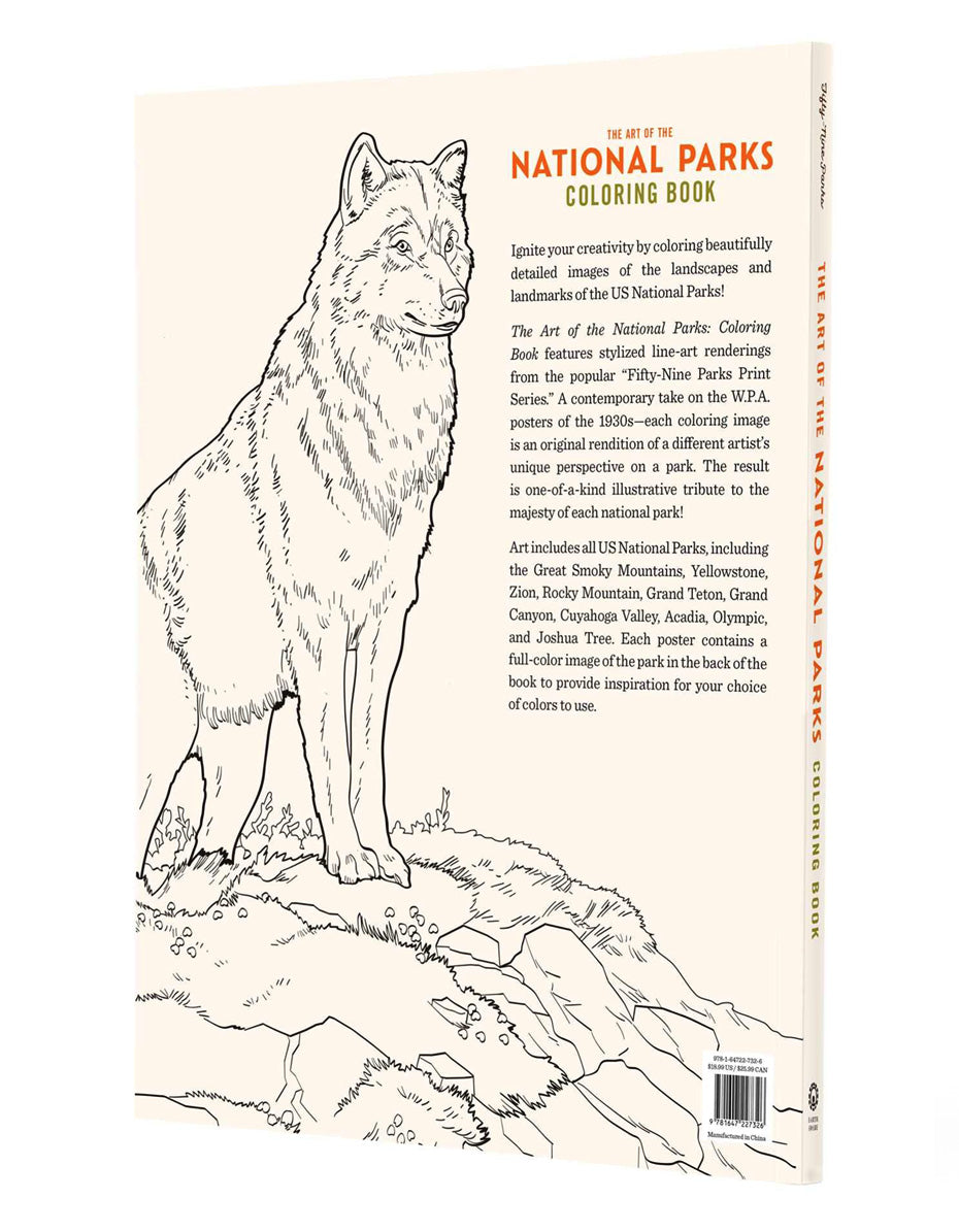 Art of the national parks coloring book by fifty