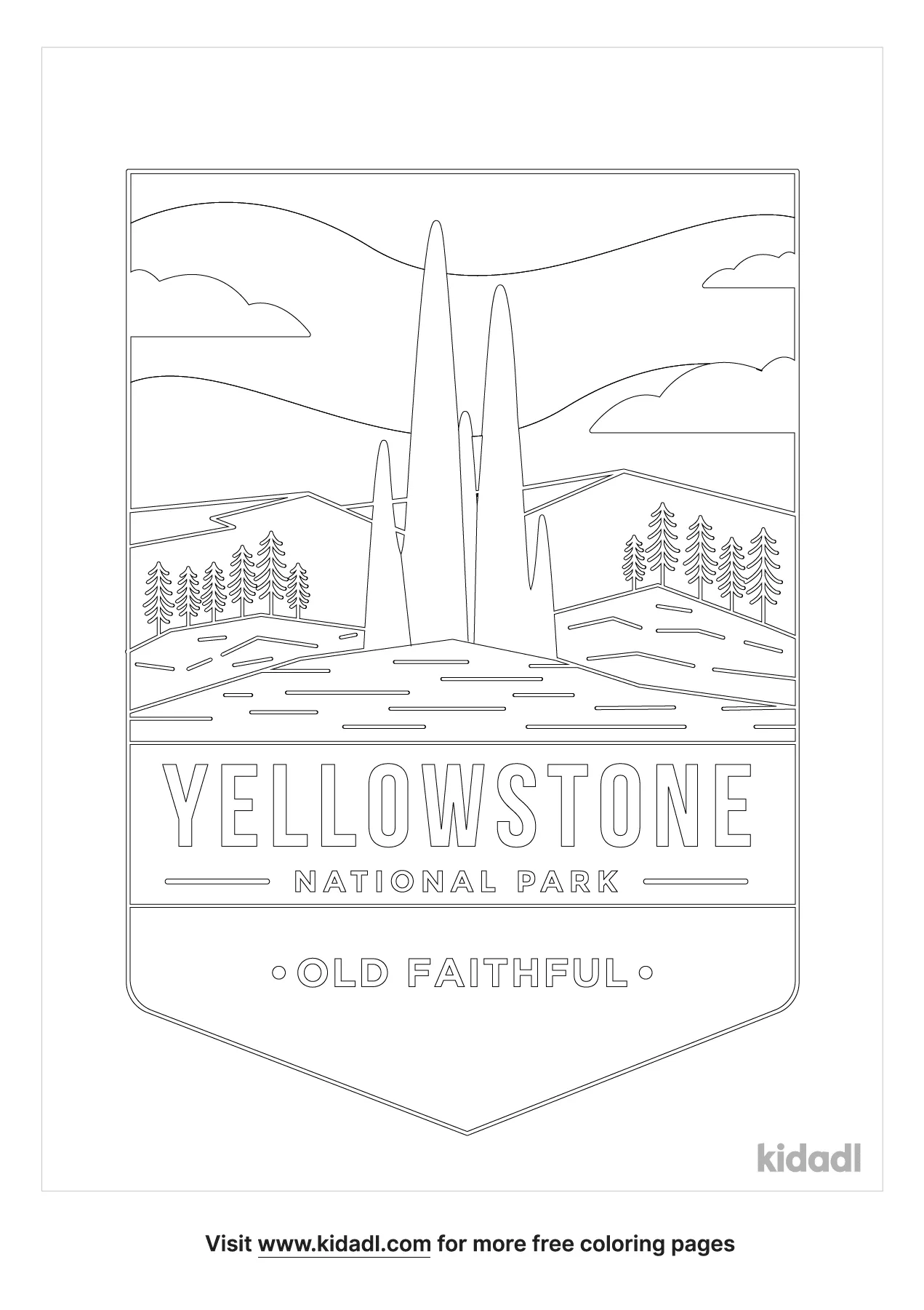 Free yellowstone coloring page coloring page printables