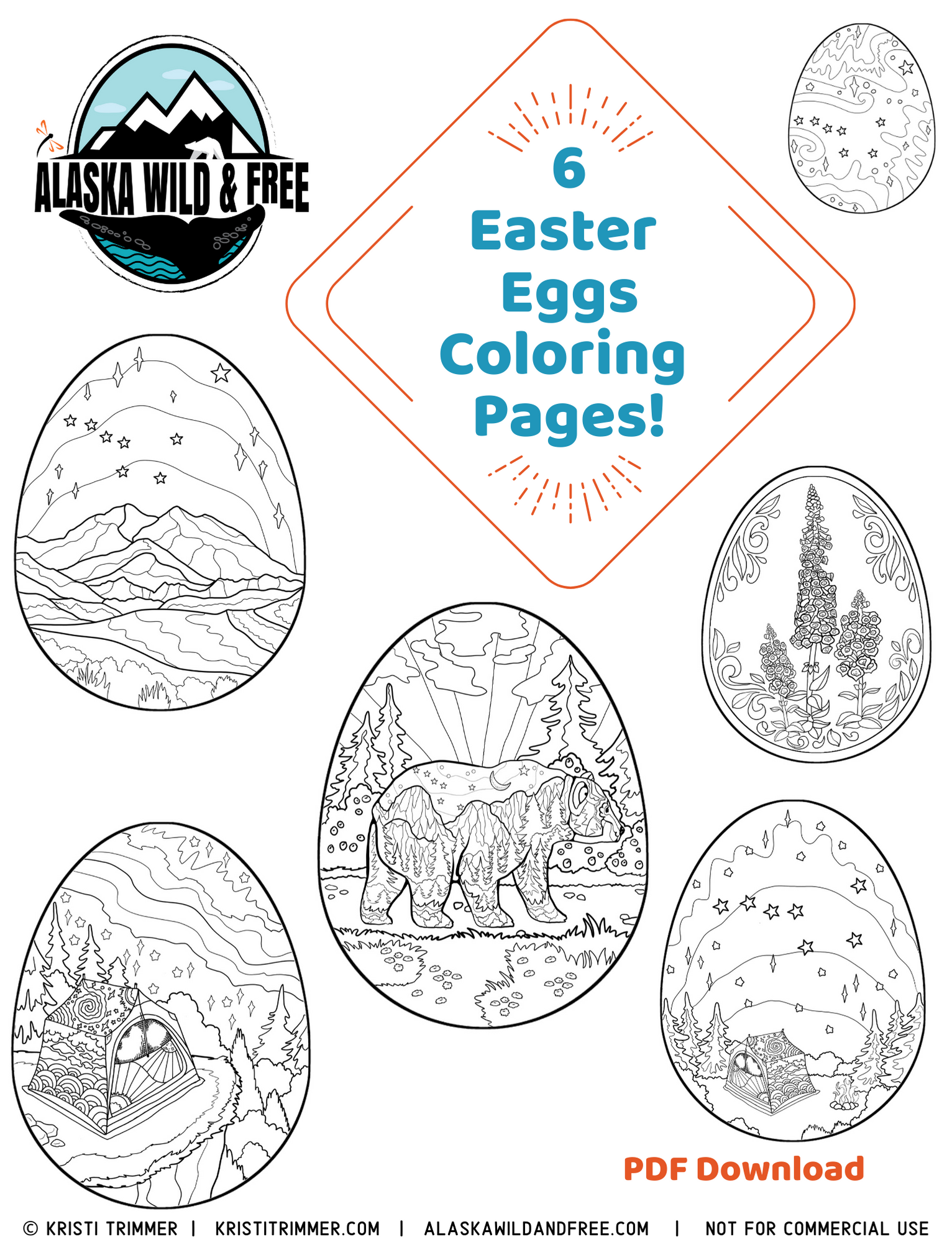 Color easter eggs coloring pages â alaska wild free