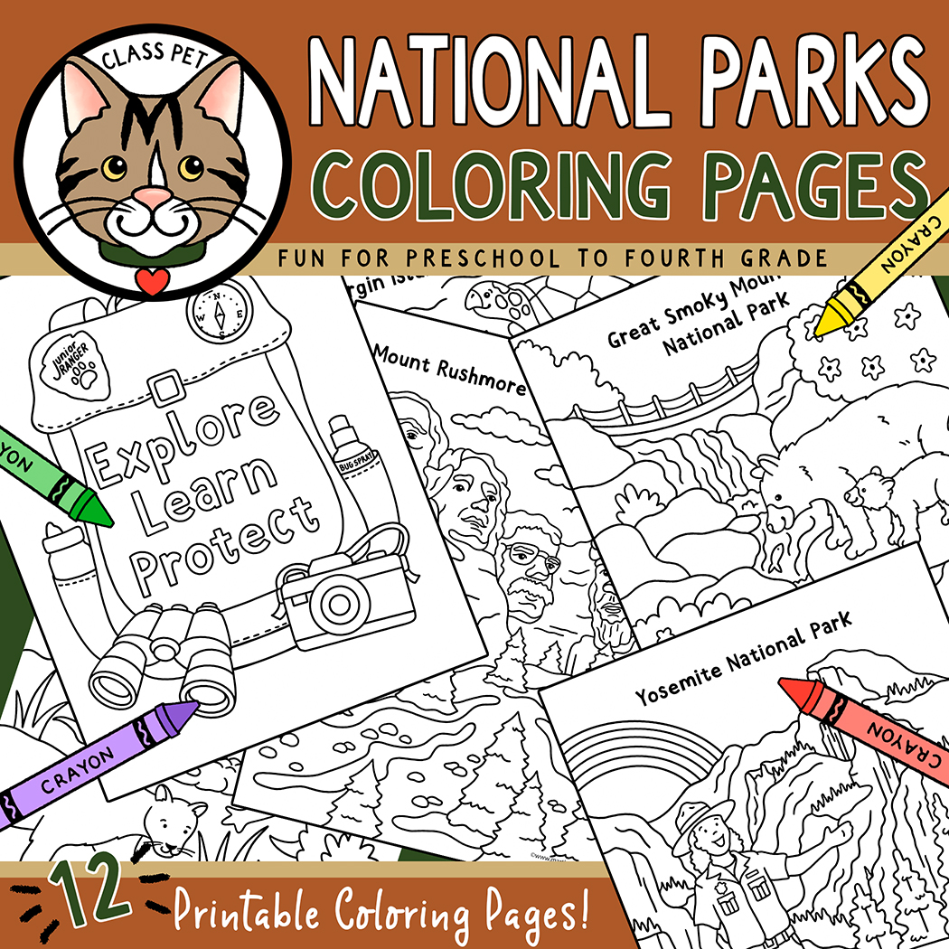 National parks coloring pages made by teachers