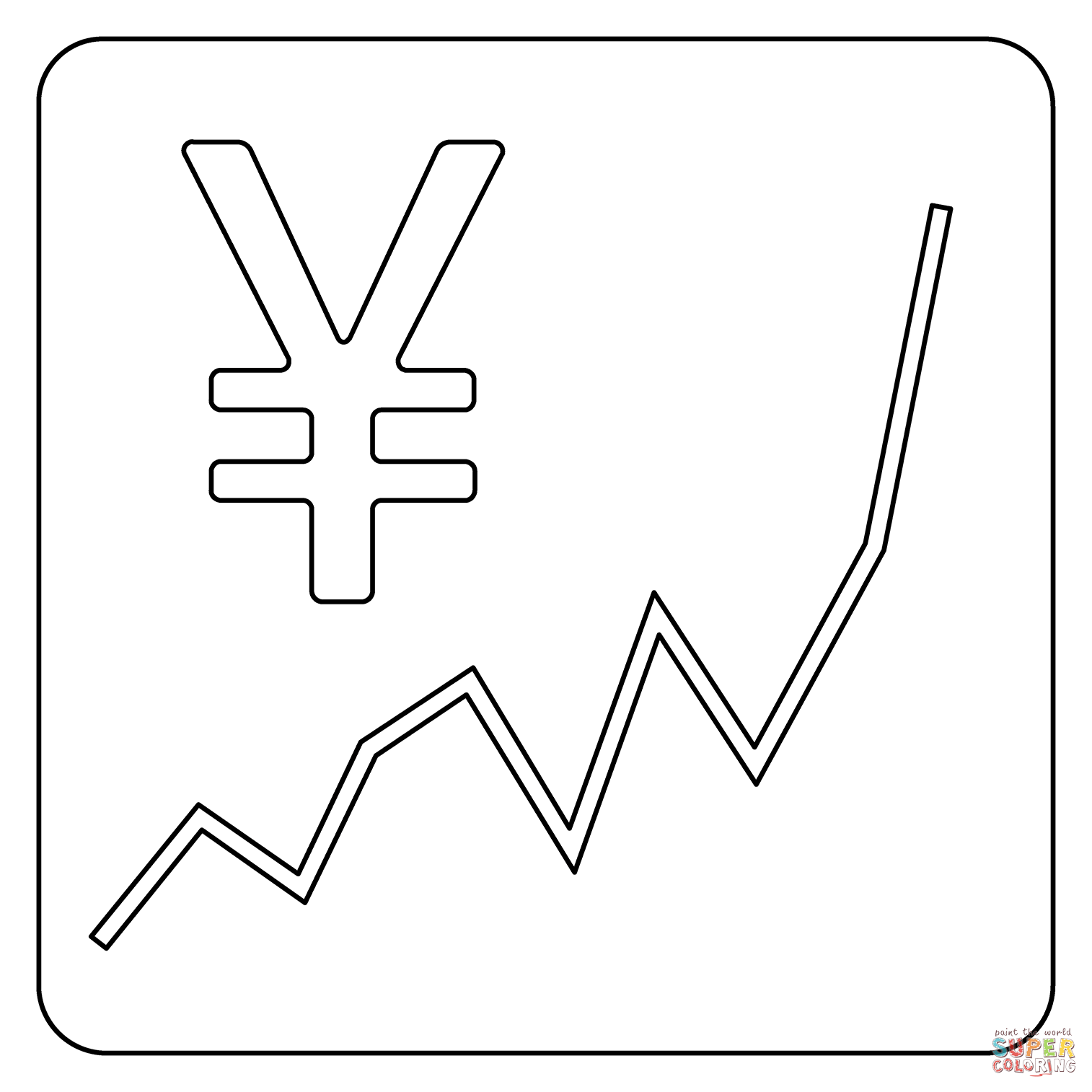 Chart increasing with yen emoji coloring page free printable coloring pages