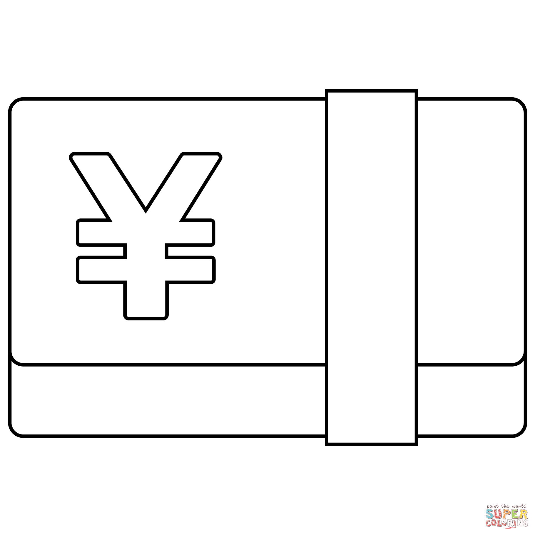 Yen banknote emoji coloring page free printable coloring pages