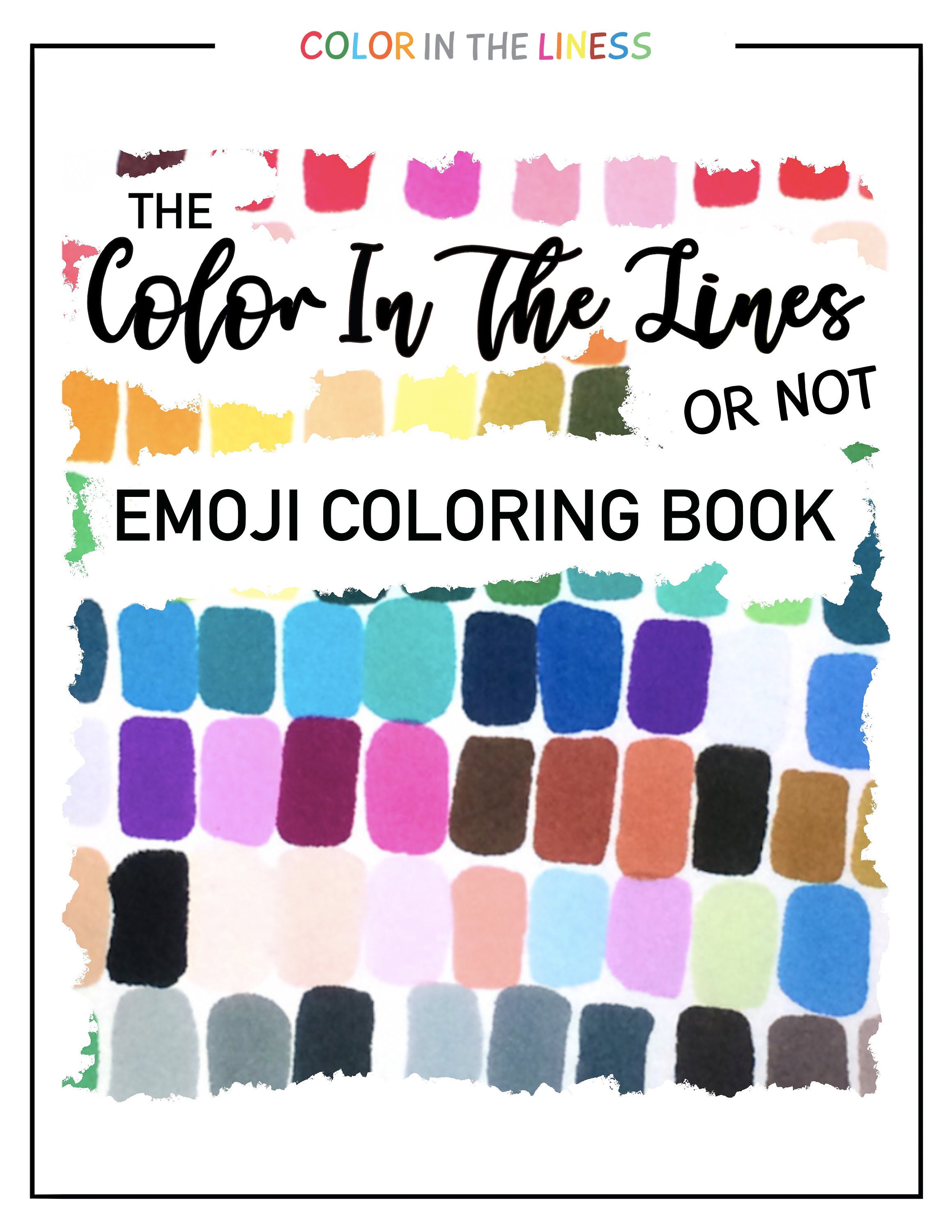 The color in the lines or not emoji coloring book digital download print instantly