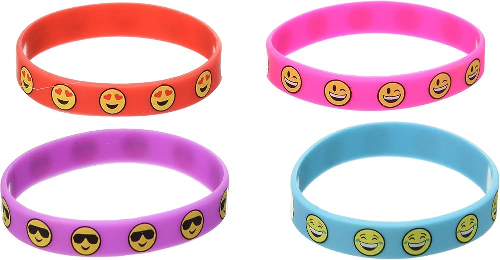 Yen jean pcs cute emoji smiley face emoticon rubber wristbands bracelets birthday party favors toys