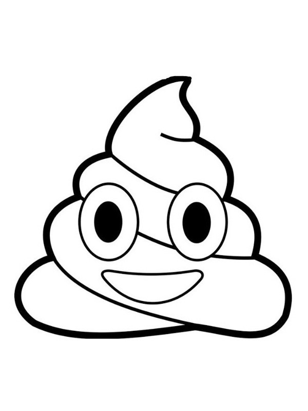 Poop emoji coloring page