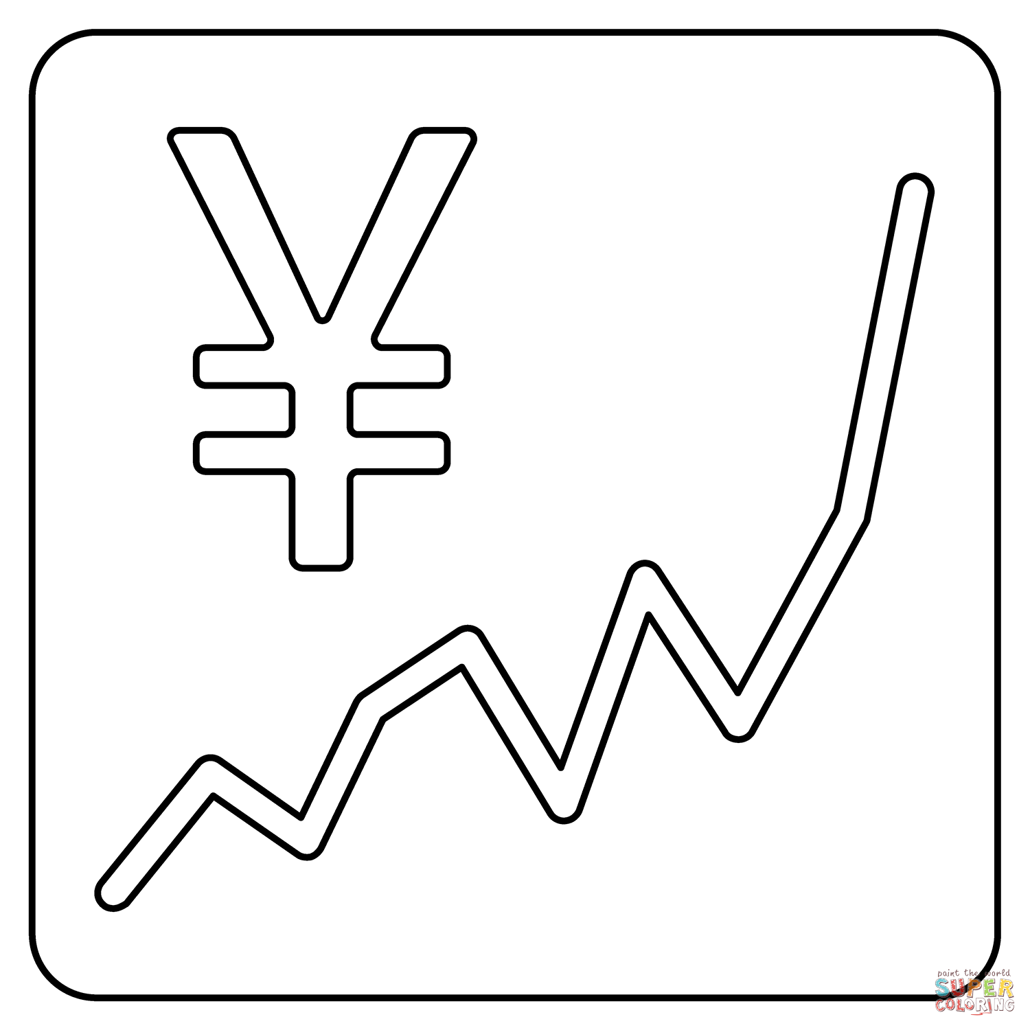 Chart increasing with yen emoji coloring page free printable coloring pages