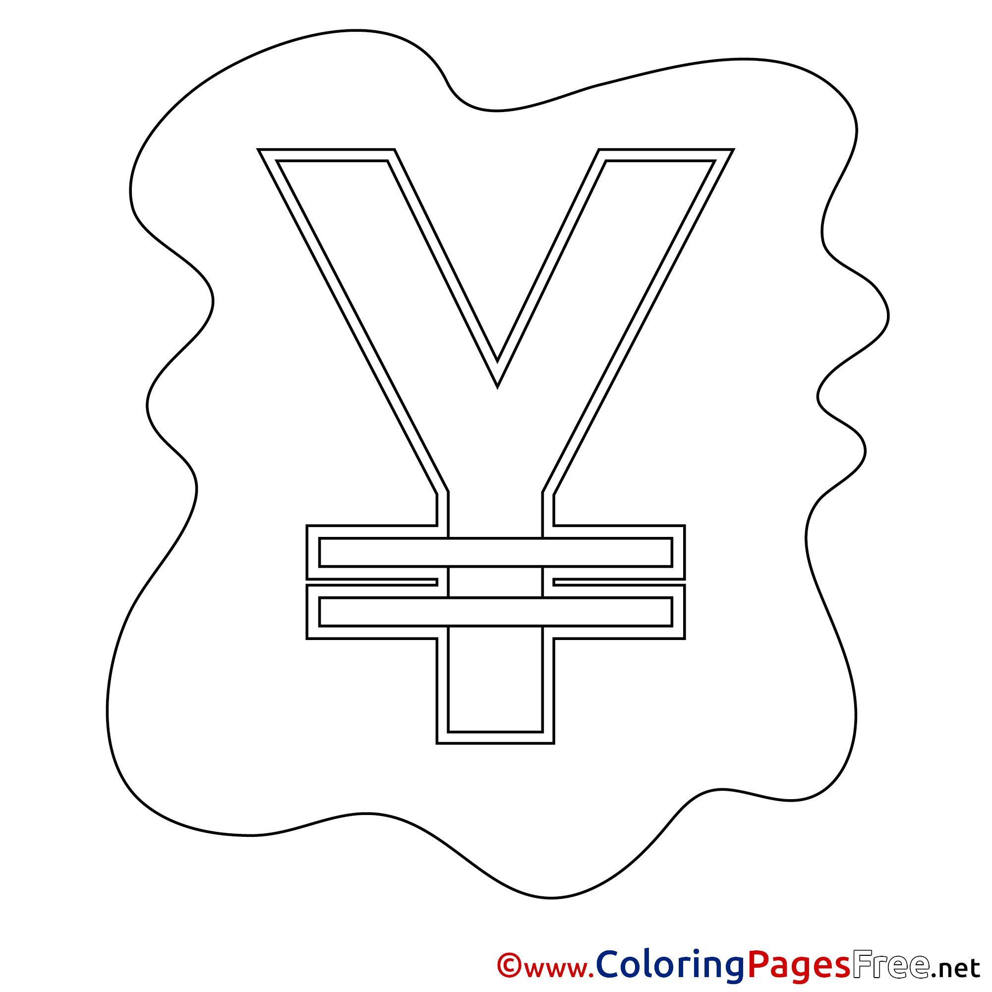 Yen free colouring page business