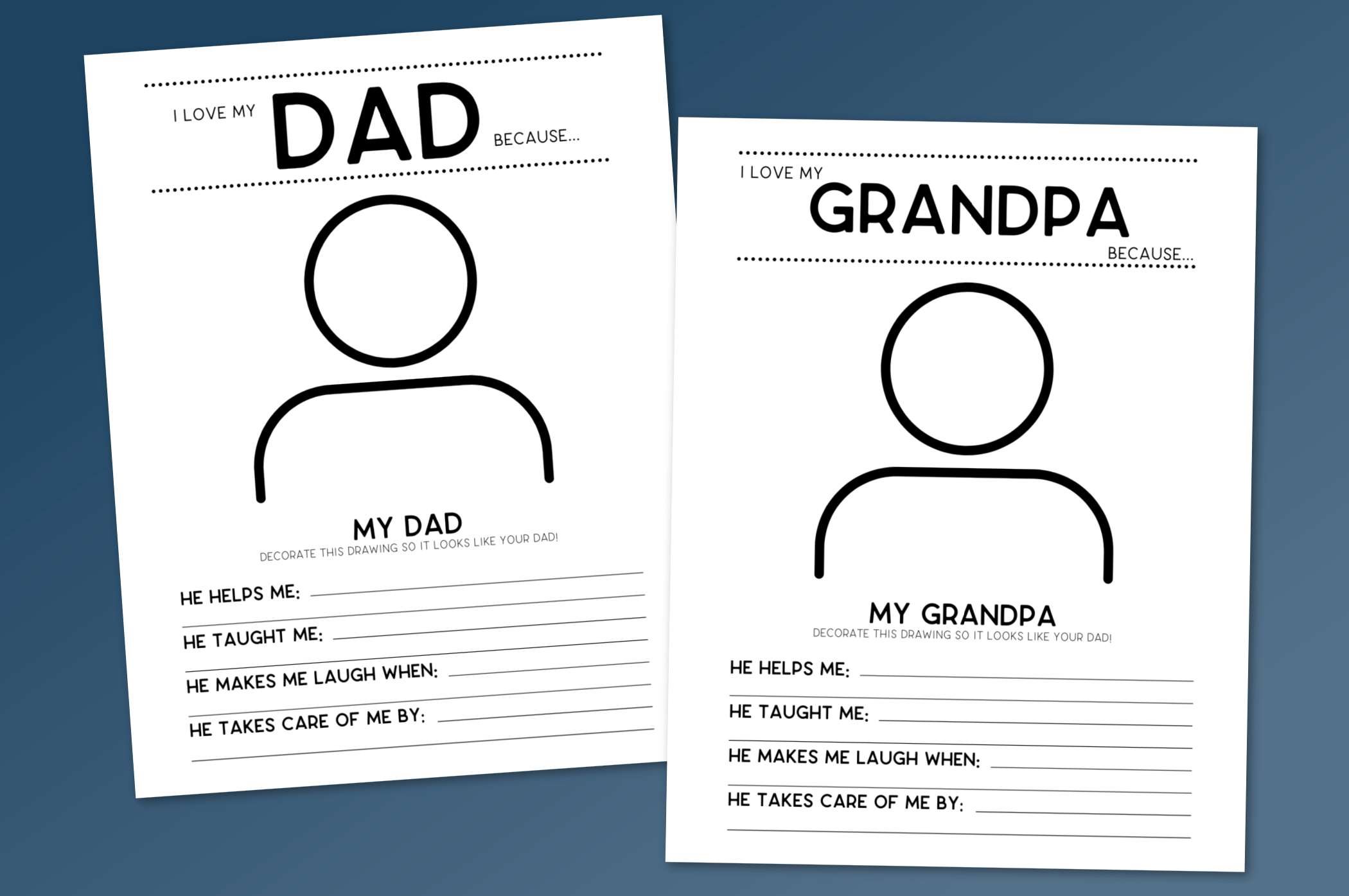 Free i love my dad printables printables mad in crafts