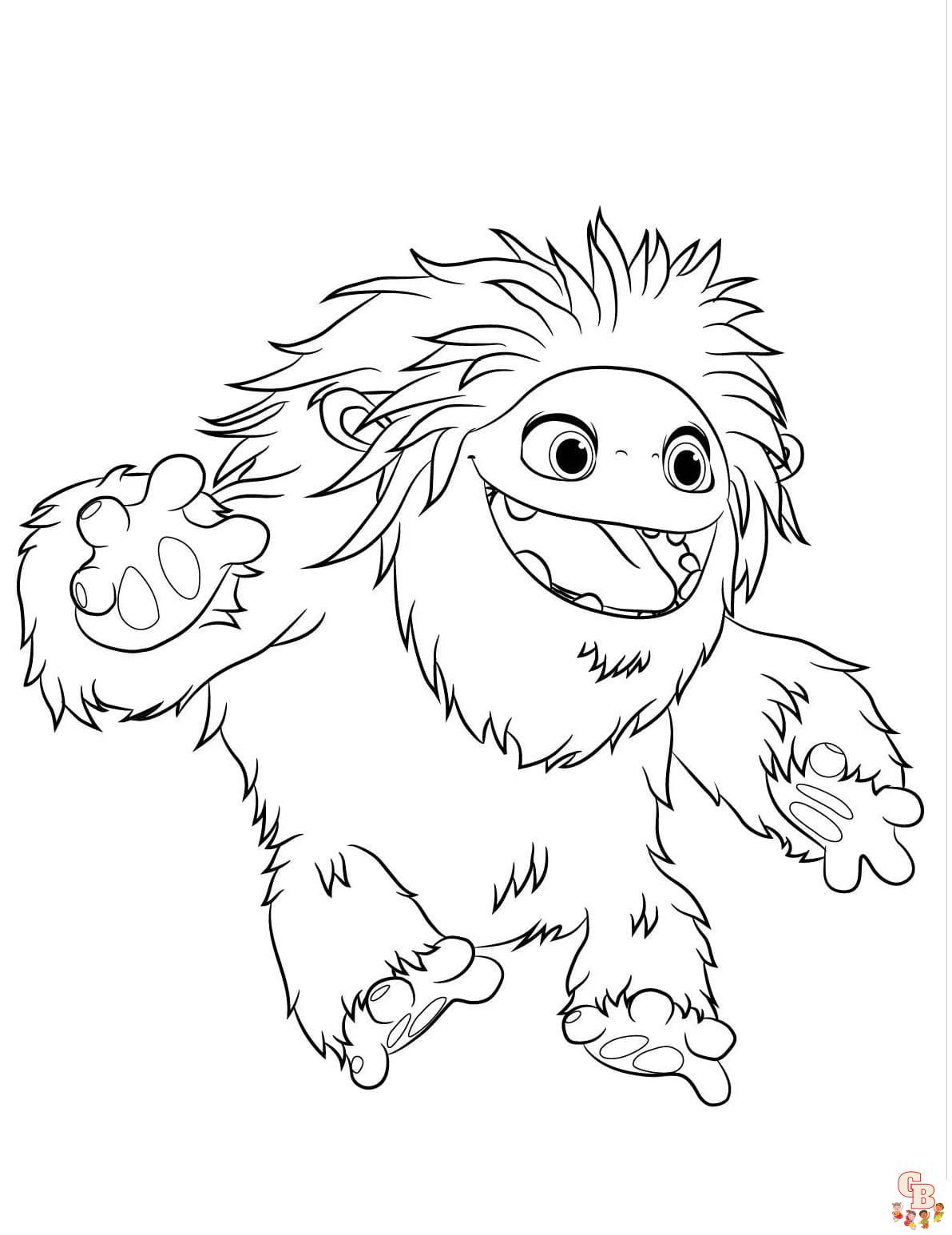 Printable yeti coloring pages free for kids and adults