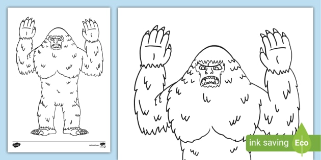 Yeti colouring sheet teacher made