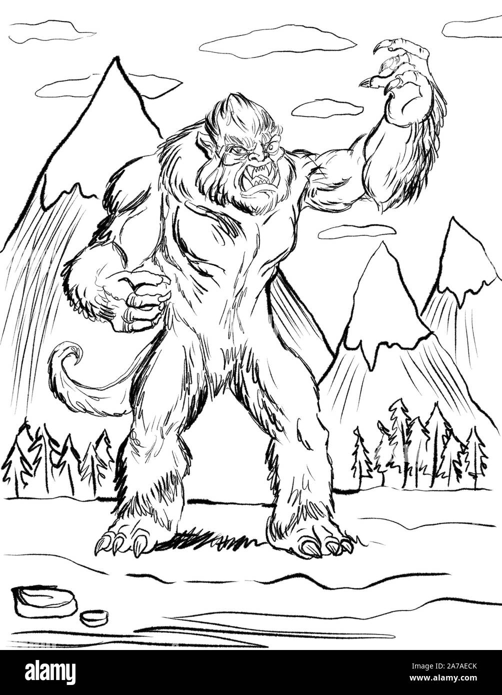 The yeti black and white stock photos images