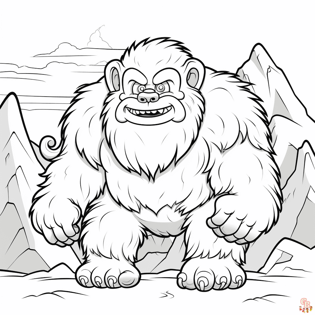 Printable yeti coloring pages free for kids and adults