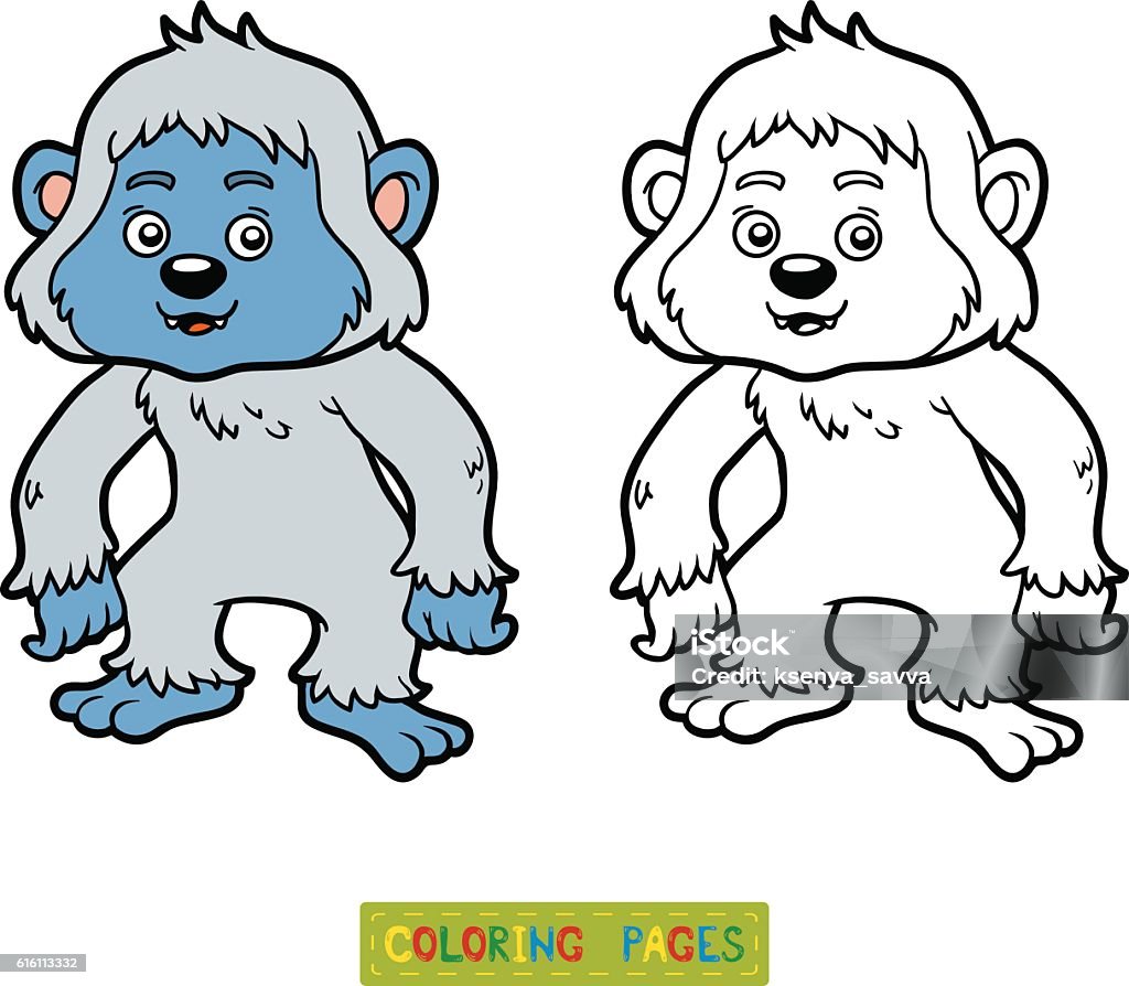 Coloring book yeti stock illustration