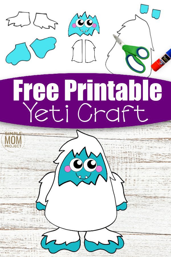 Free printable yeti abominable snowman craft â simple mom project