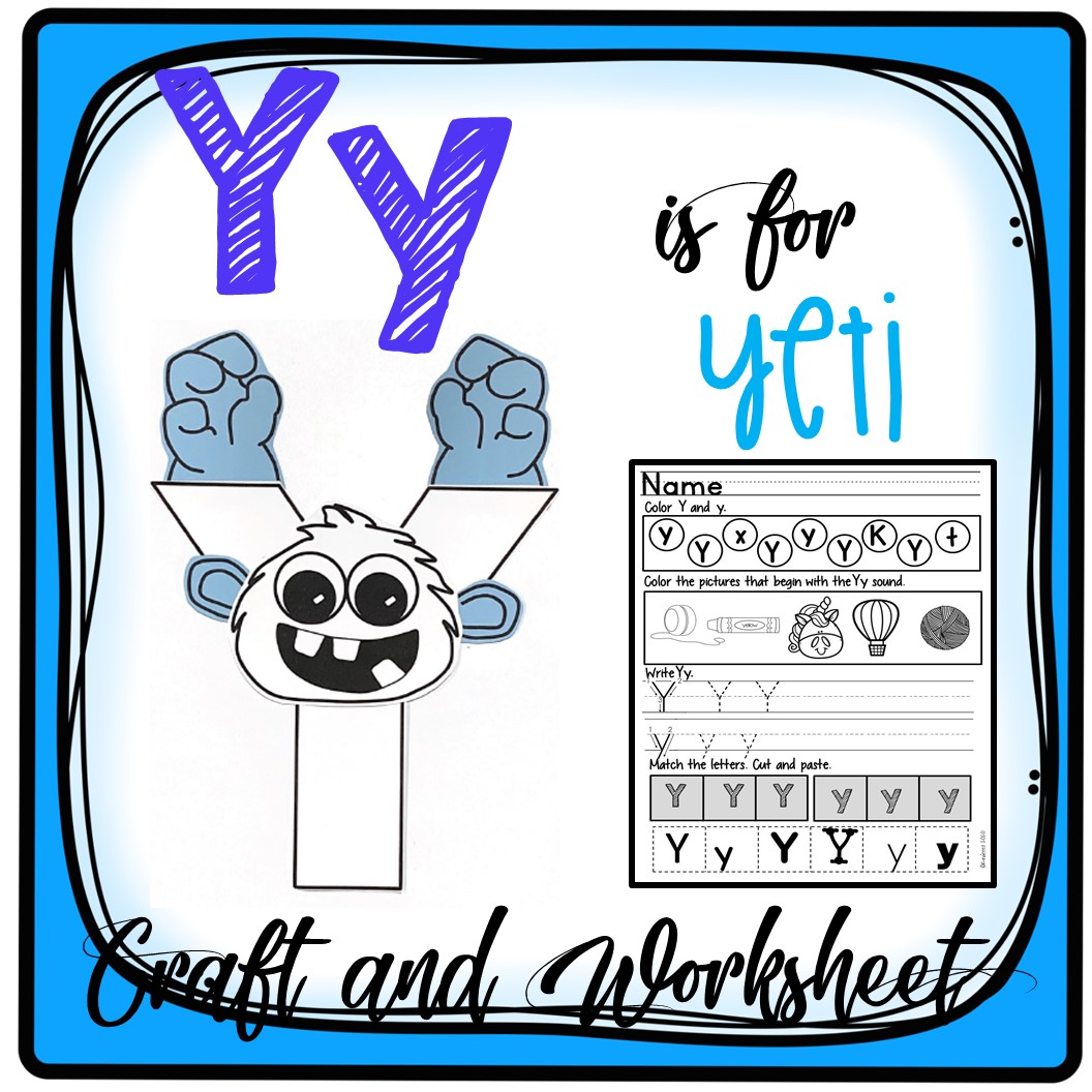 Letter yy craft y is for yeti made by teachers