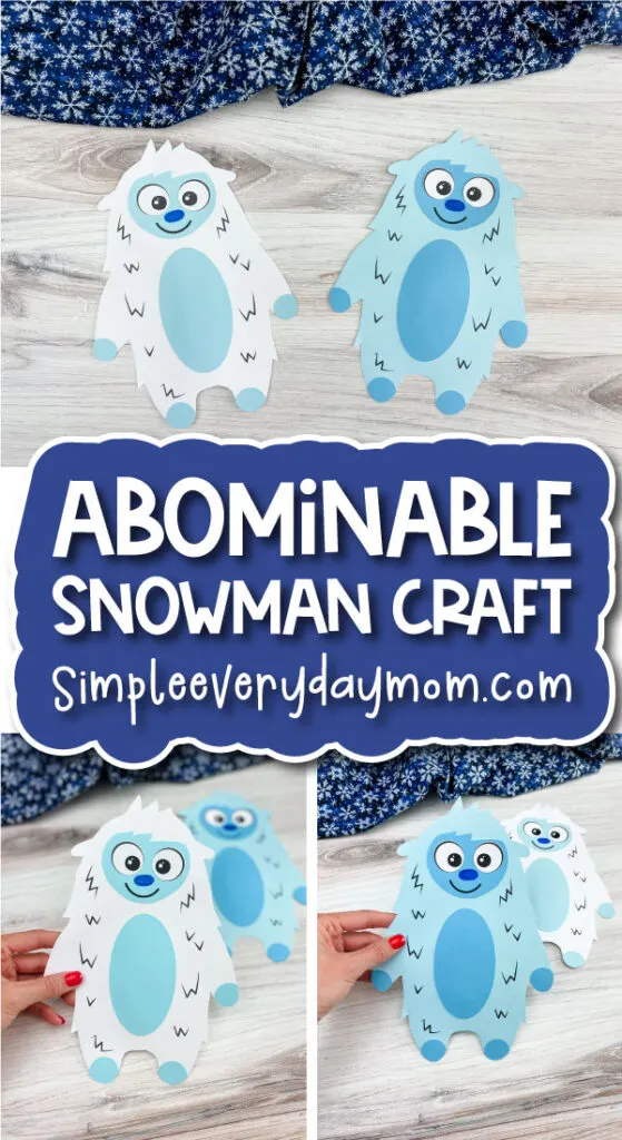 Abominable snowman craft for kids with template