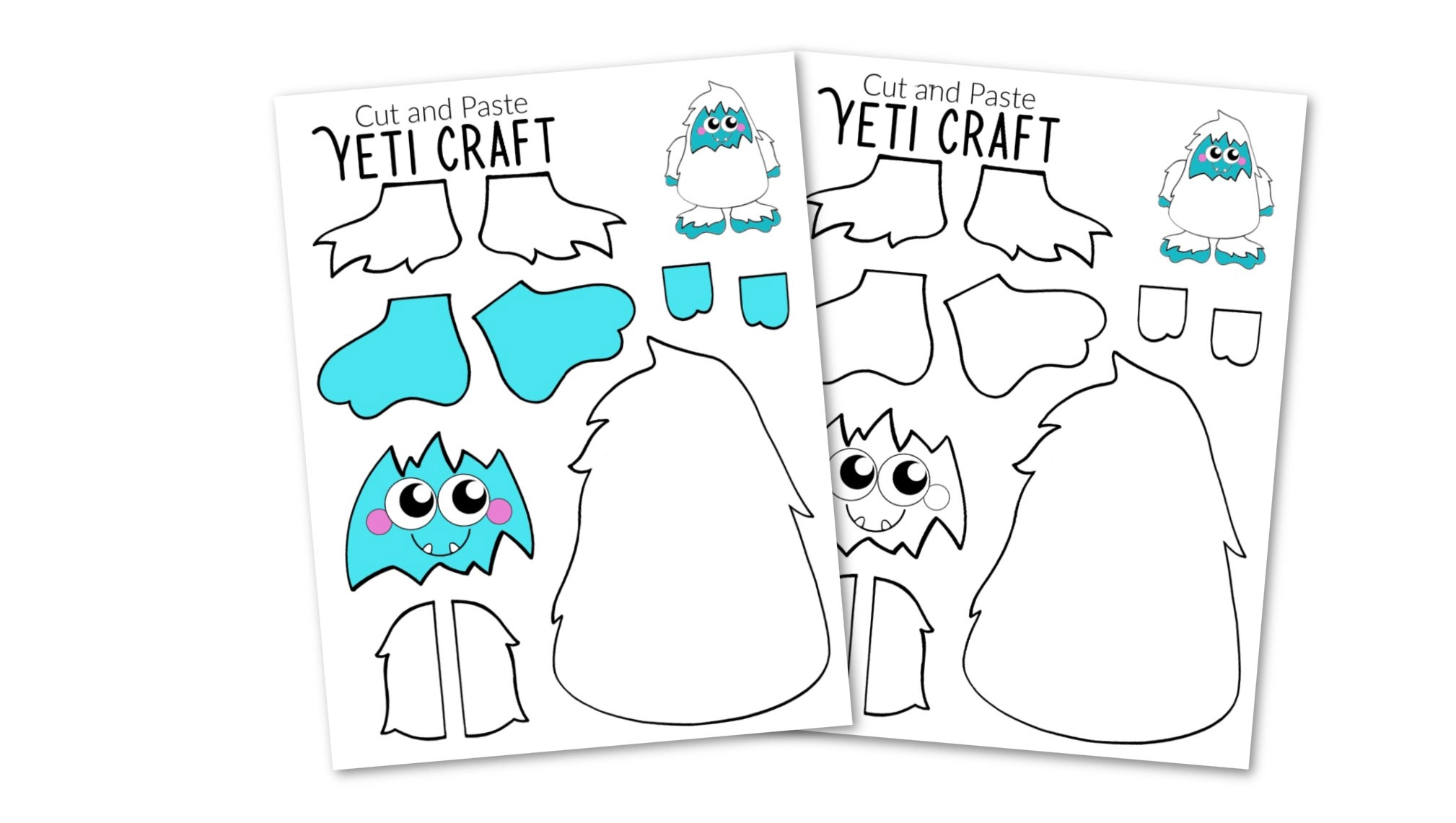 Free printable yeti abominable snowman craft â simple mom project
