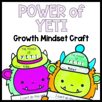 Growth mindset yeti coloring page craft self esteem activities for counseling