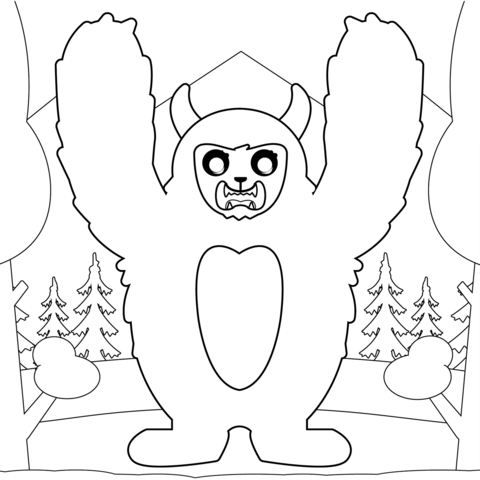 Yeti coloring page free printable coloring pages